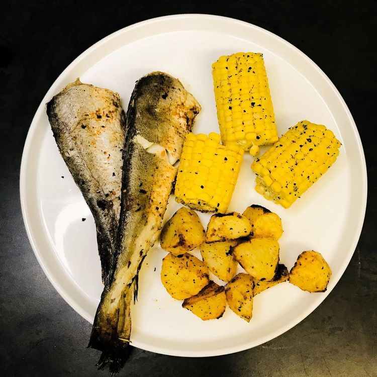 Grilled Hake & Veggies recipe