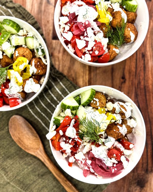 Greek Inspired Meatball Bowl  recipe