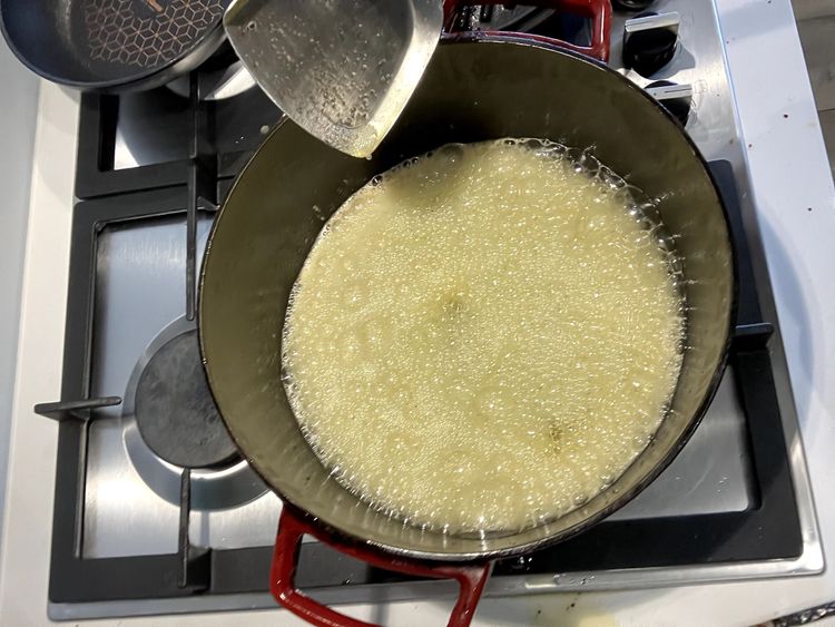 Step 2.1: Add butter and melt until it starts foaming, then add the mushrooms and cook until soft and lightly browned, about 4-5 minutes