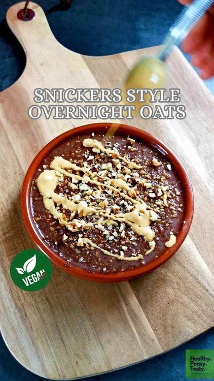 Snickers Style Overnight Oats recipe