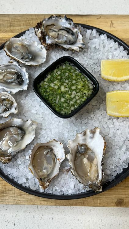 Royal Miyagi on the Half Shell with Apple-Tarragon Mignonette recipe