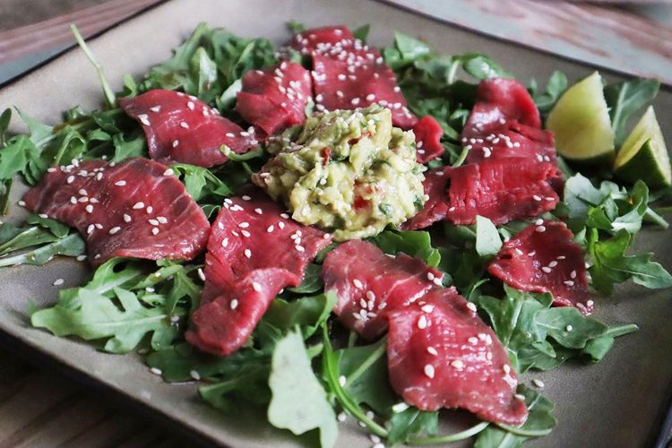 Beef Carpaccio with Ginger Guacamole recipe