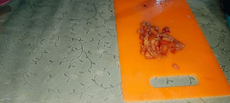 Step 1.1: Wash, remove seeds, and dice the tomatoes into cubes