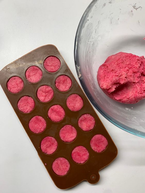 Step 1.2: In this silicon mold shown in the pic take a small amount of dough and insert in the mold