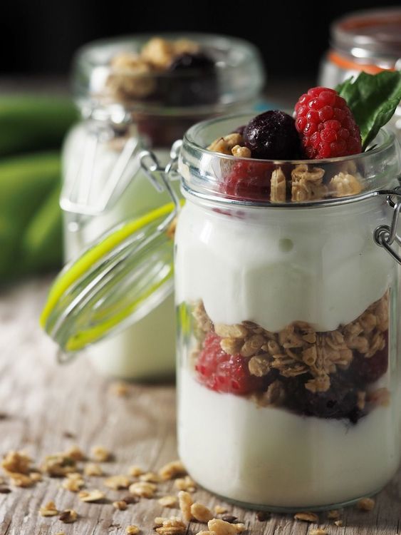 Step 1.1: Layer the Greek yogurt, granola, and fruit in a glass