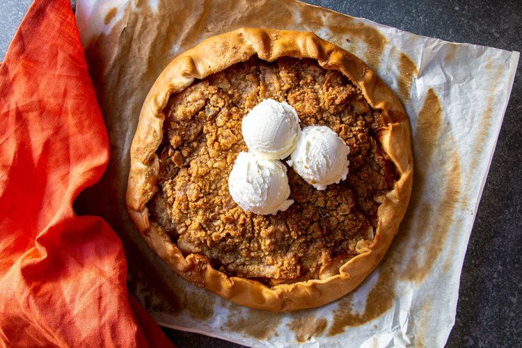 Brown Butter and Orange Blossom Apple Galette with Crumble Top recipe