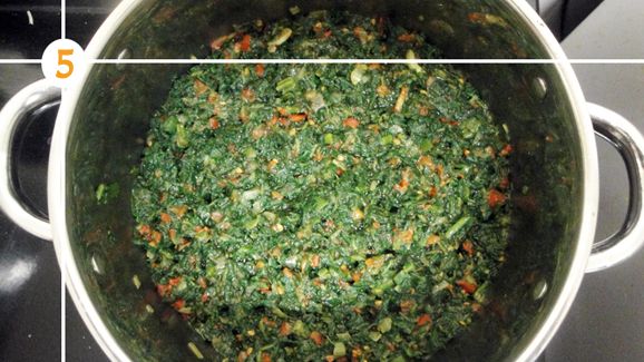 Step 1.1: Cover the pan and let it simmer for about 10 minutes, or until the leaves are tender