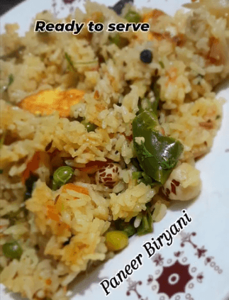 Paneer Biryani recipe