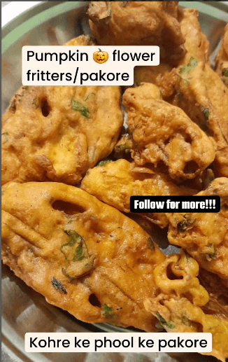 Pumpkin Flower Fritters (Kohre ke Phool ke Pakore) recipe