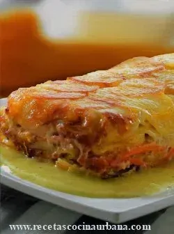 Potato and Carrot Casserole with Leek Sauce recipe